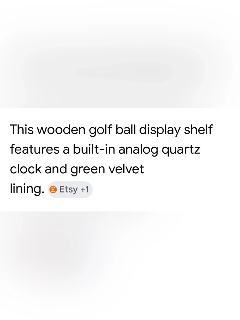 Wooden Golf Ball Display Shelf built in analog quartz clock green velvet trinket